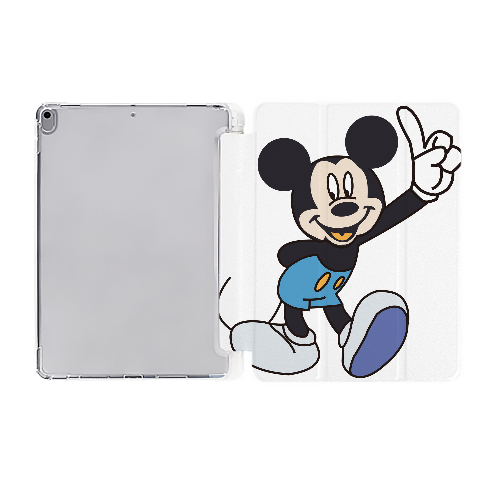 （画像用） ミッキーマウス Mickey Mouse IPad ケース ペン収納付き 三つ折りスタンド PUレザー×シリコン 対応機種9.5/10.5/10.9インチ